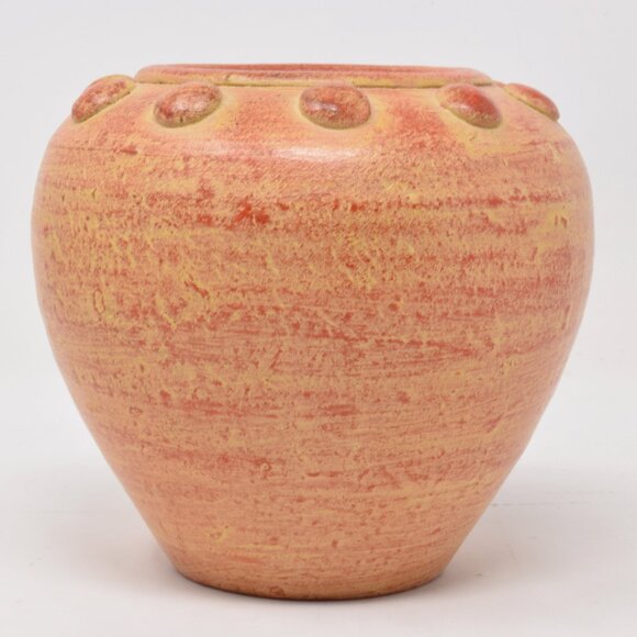 Pottery Ginger Jar Planter Pot Orange Vase Decor Stoneware Rustic Cottagecore - Picture 3 of 10